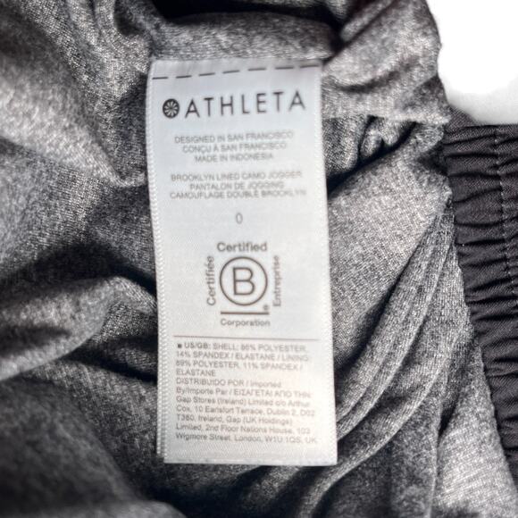 Athleta Womens Brooklyn Lined Camo Jogger Pants Black Size 0 - Picture 7 of 8